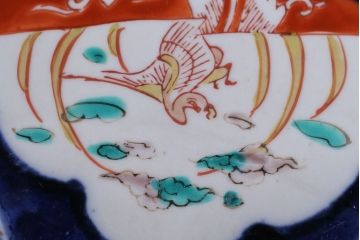 アンティーク雑貨　古民具・骨董　明治〜大正　古い色絵草花文大皿