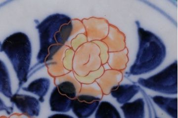 アンティーク雑貨　古民具・骨董　明治〜大正　古い色絵草花文大皿