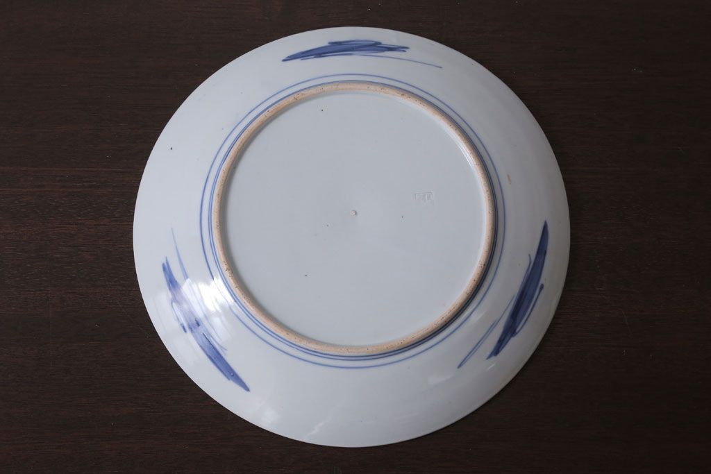 アンティーク雑貨　古民具・骨董　明治〜大正　古い色絵草花文大皿