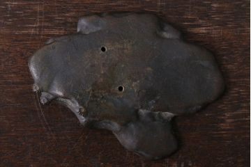 アンティーク雑貨　金工師　岩瀬清鳳造　「鶯」　鋳銅　置物　共箱