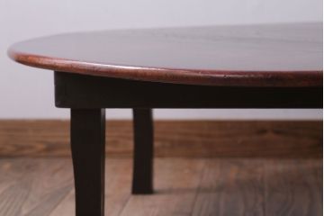 アンティーク家具　アンティーク　古い木のシンプルな丸ちゃぶ台(3)