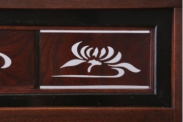 アンティーク雑貨　古民具・骨董　明治〜大正　総欅材!格子戸付き衝立(パーテーション)