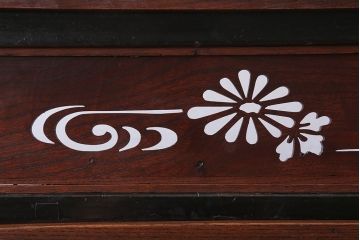 アンティーク雑貨　古民具・骨董　明治〜大正　総欅材!格子戸付き衝立(パーテーション)