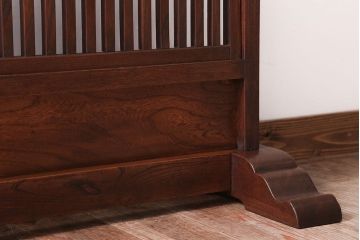 アンティーク雑貨　古民具・骨董　明治〜大正　総欅材!格子戸付き衝立(パーテーション)