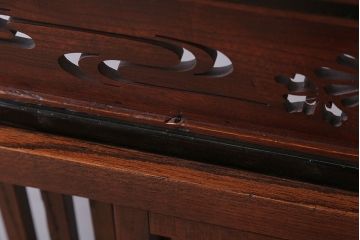 アンティーク雑貨　古民具・骨董　明治〜大正　総欅材!格子戸付き衝立(パーテーション)