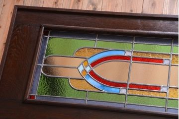 アンティーク雑貨　イギリスアンティーク　ステンドグラス天板のダイニングテーブル