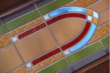 アンティーク雑貨　イギリスアンティーク　ステンドグラス天板のダイニングテーブル