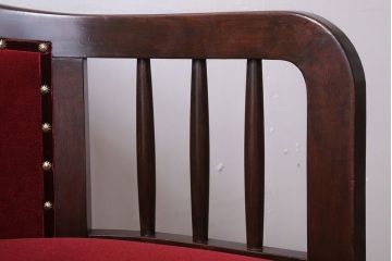 アンティーク家具　和製アンティーク　古いナラ材のシックな回転椅子(2)