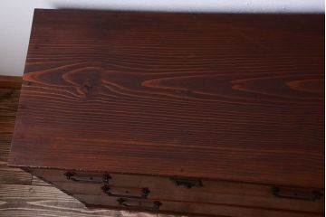 アンティーク家具　古民具・骨董　明治期　前面欅材の時代箪笥ローボード(ローチェスト)