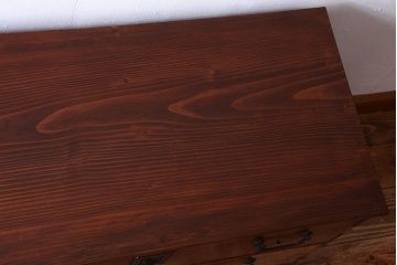 アンティーク家具　古民具・骨董　明治期　前面欅材の時代箪笥ローボード(ローチェスト)