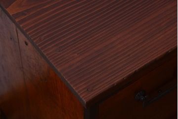 アンティーク家具　古民具・骨董　明治期　前面欅材の時代箪笥ローボード(ローチェスト)