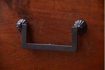 アンティーク家具　古民具・骨董　明治期　前面欅材の時代箪笥ローボード(ローチェスト)