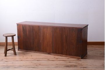 アンティーク家具　古民具・骨董　明治期　前面欅材の時代箪笥ローボード(ローチェスト)