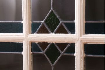 イギリスアンティーク　おしゃれなステンドグラスの小窓(明り取り)(3)