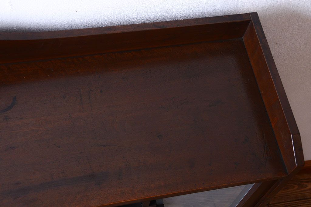 アンティーク家具　和製アンティーク　大正〜昭和期　すりガラス引き戸の本箱