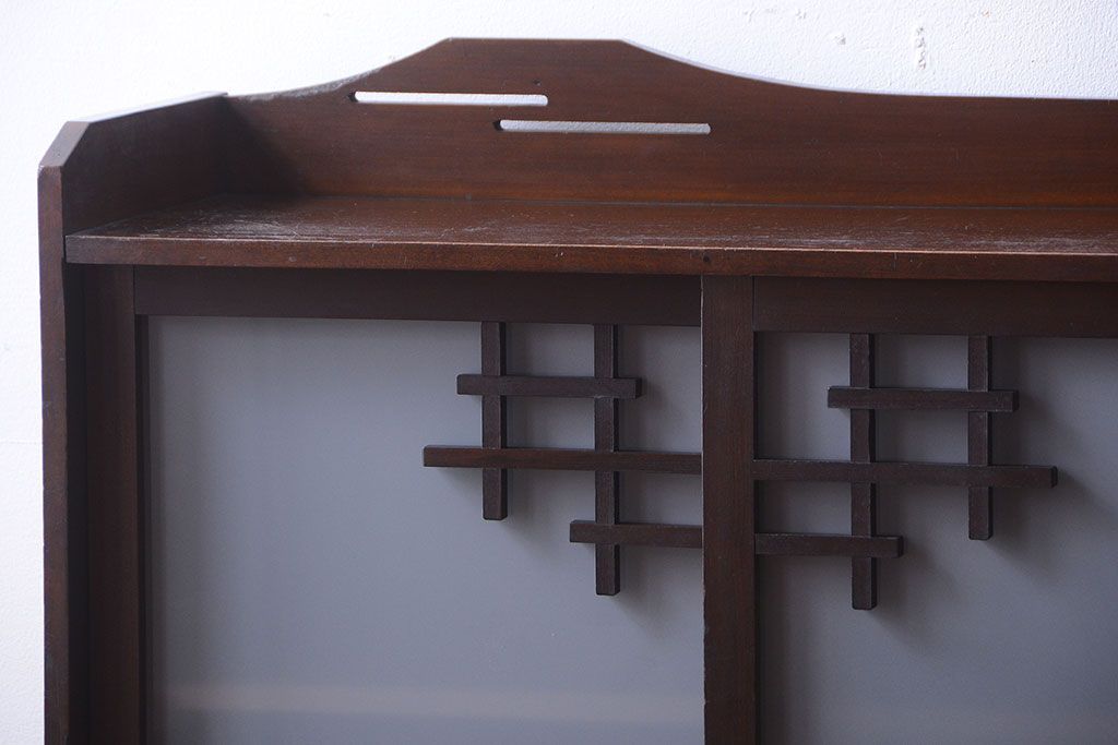 アンティーク家具　和製アンティーク　大正〜昭和期　すりガラス引き戸の本箱