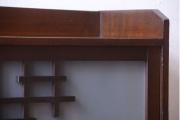 アンティーク家具　和製アンティーク　大正〜昭和期　すりガラス引き戸の本箱