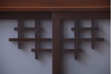 アンティーク家具　和製アンティーク　大正〜昭和期　すりガラス引き戸の本箱