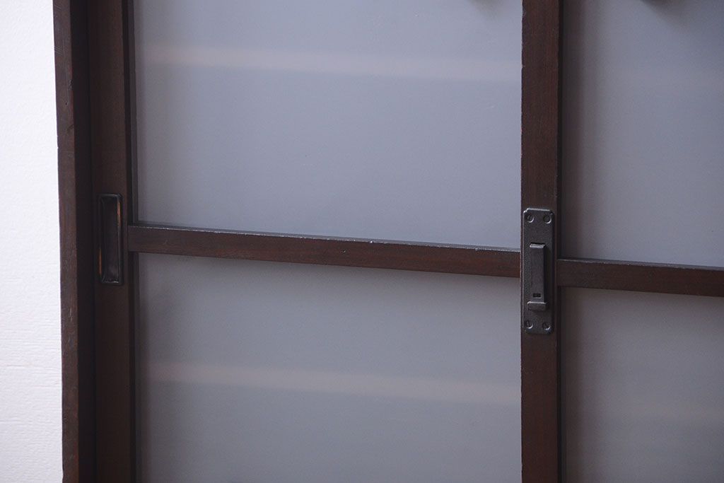 アンティーク家具　和製アンティーク　大正〜昭和期　すりガラス引き戸の本箱