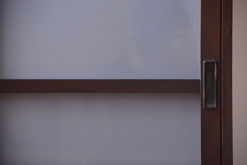 アンティーク家具　和製アンティーク　大正〜昭和期　すりガラス引き戸の本箱