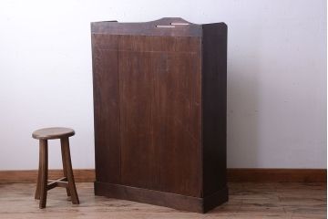 アンティーク家具　和製アンティーク　大正〜昭和期　すりガラス引き戸の本箱