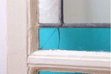 アンティーク雑貨　イギリスアンティーク　フレームがおしゃれなステンドグラスの小窓(明り取り)(2)