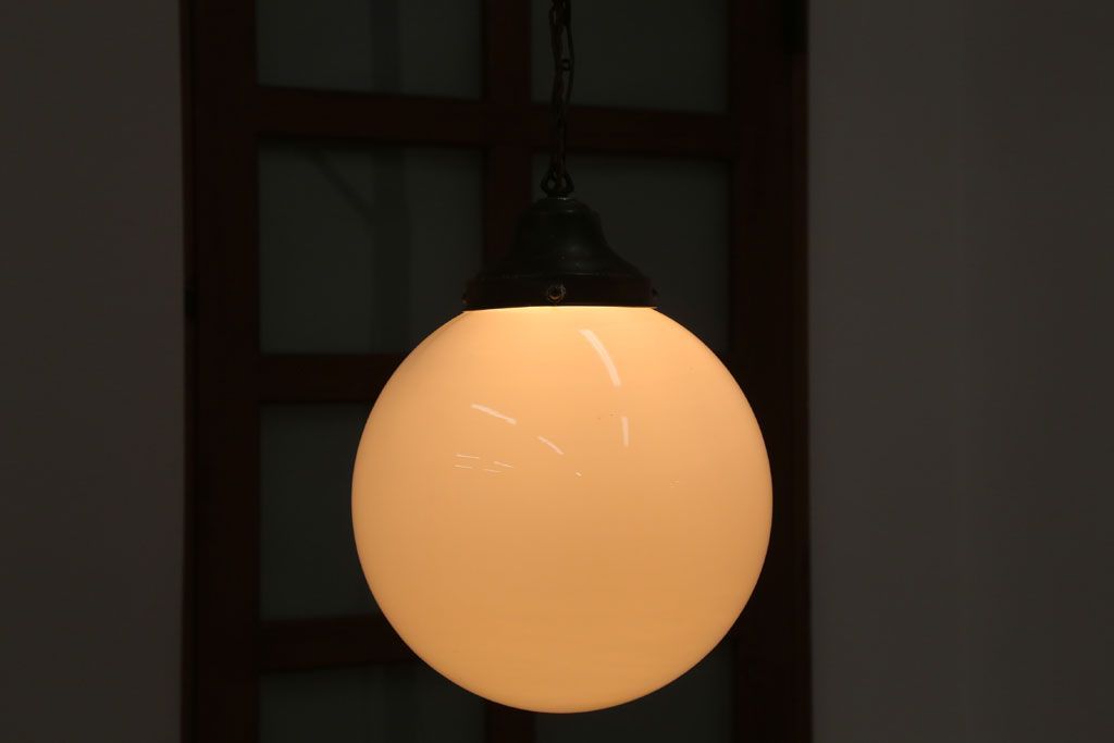 アンティーク　特大サイズ!レトロな球型ガラス天井照明