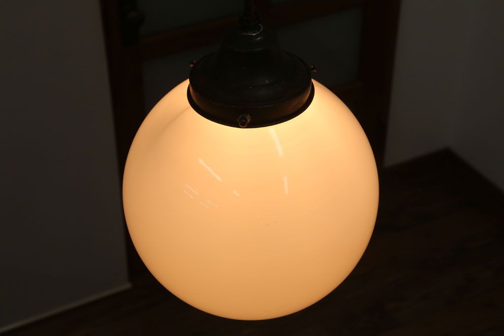 アンティーク　特大サイズ!レトロな球型ガラス天井照明