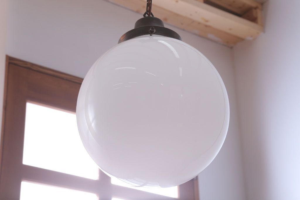 アンティーク　特大サイズ!レトロな球型ガラス天井照明