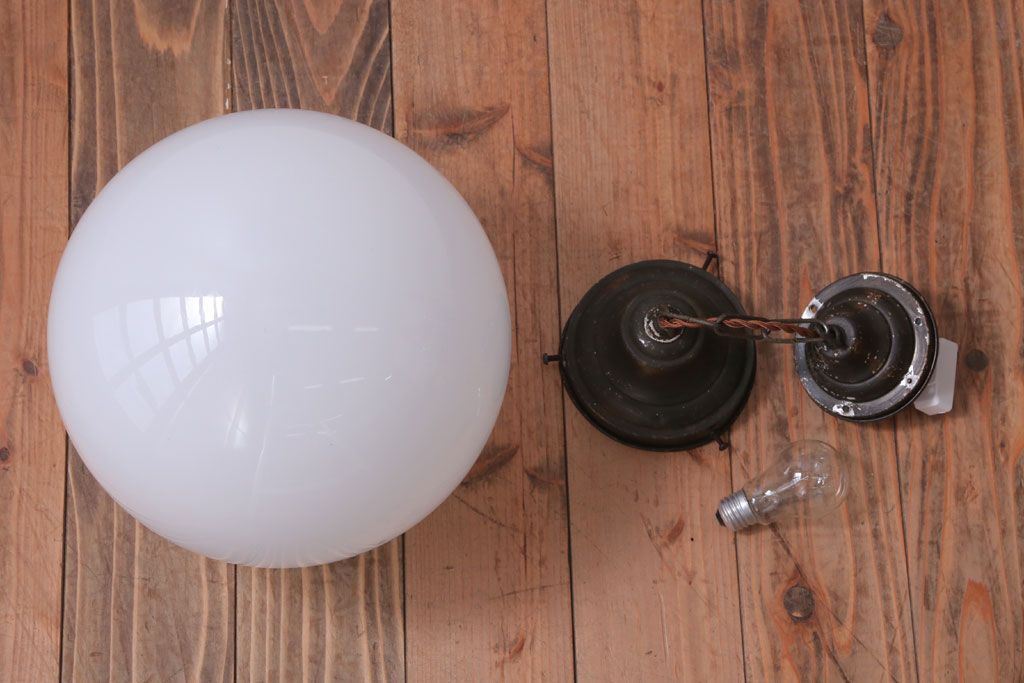 アンティーク　特大サイズ!レトロな球型ガラス天井照明