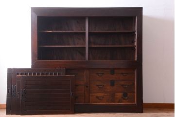 アンティーク家具　古民具・骨董　和モダン　六尺　上質なアンティーク収納箪笥(水屋箪笥)