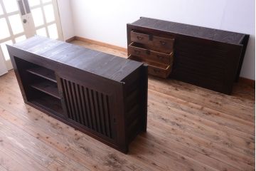 アンティーク家具　古民具・骨董　和モダン　六尺　上質なアンティーク収納箪笥(水屋箪笥)