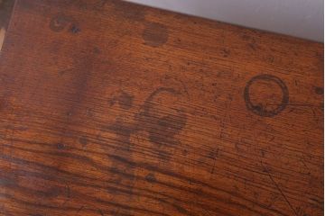 レトロ家具　昭和レトロ　古い栓材製の小さなアンティーク文机