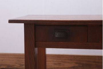レトロ家具　昭和レトロ　古い栓材製の小さなアンティーク文机