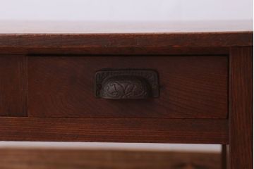 レトロ家具　昭和レトロ　古い栓材製の小さなアンティーク文机