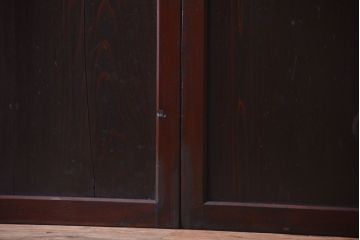 古民具・骨董　レトロガラス帯のアンティークガラス帯戸2枚セット