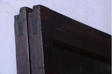 古民具・骨董　レトロガラス帯のアンティークガラス帯戸2枚セット