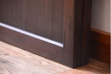 古民具・骨董　レトロガラス帯のアンティークガラス帯戸2枚セット