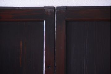 古民具・骨董　レトロガラス帯のアンティークガラス帯戸2枚セット