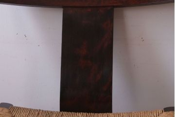 中古　松本民芸家具　77型　曲肘　ラッシ座面アームチェア