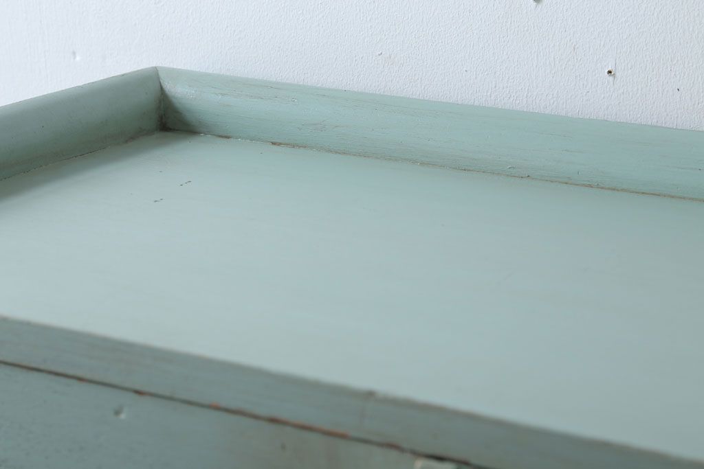 アンティーク家具　アンティークペイント　オリーブグリーンカラーの本箱(ブックケース)