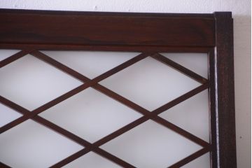 和製アンティーク　菱組子が素晴らしいガラス戸2枚セット