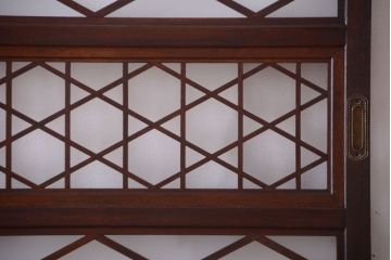 和製アンティーク　菱組子が素晴らしいガラス戸2枚セット