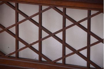 和製アンティーク　菱組子が素晴らしいガラス戸2枚セット