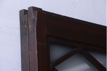 和製アンティーク　菱組子が素晴らしいガラス戸2枚セット