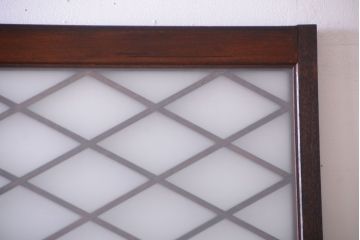 和製アンティーク　菱組子が素晴らしいガラス戸2枚セット