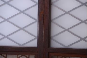 和製アンティーク　菱組子が素晴らしいガラス戸2枚セット