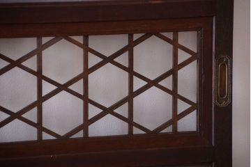 和製アンティーク　菱組子が素晴らしいガラス戸2枚セット