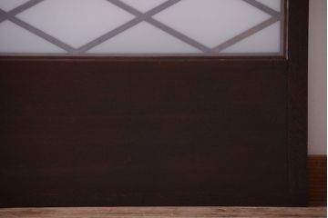 和製アンティーク　菱組子が素晴らしいガラス戸2枚セット