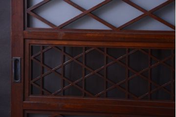 和製アンティーク　菱組子が素晴らしいガラス戸2枚セット(2)